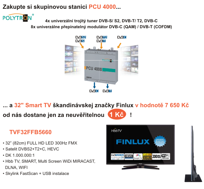 Skupinová stanica Polytron a 32" Smart TV Finlux
