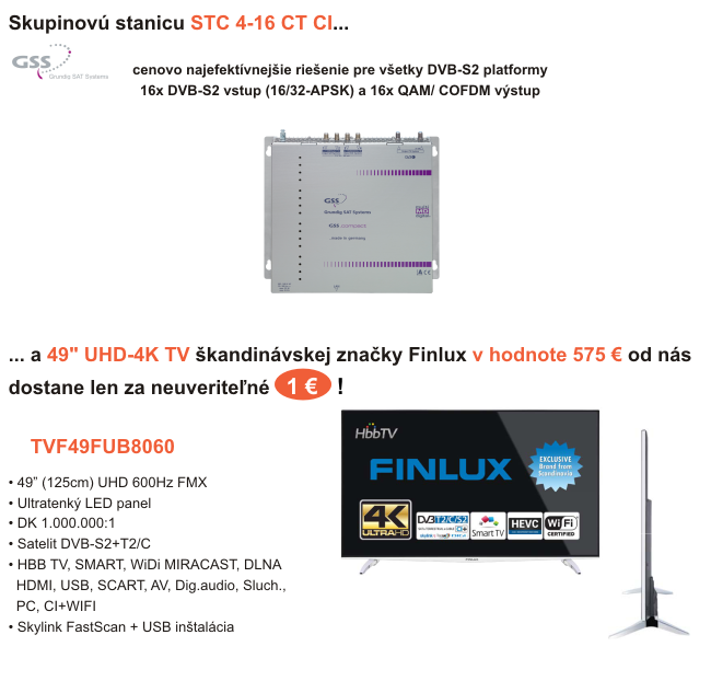 Skupinová stanica GSS a 49" UHD-4K TV Finlux