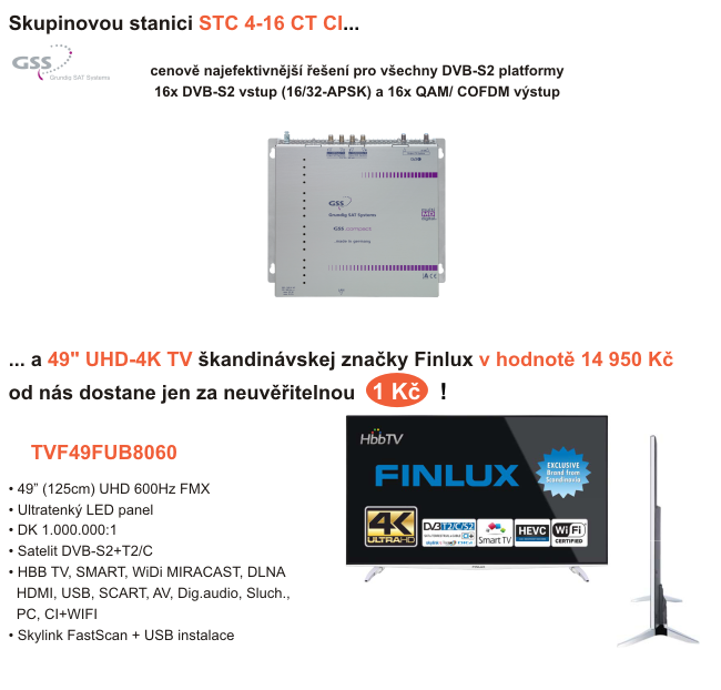 Skupinová stanica GSS a 49" UHD-4K TV Finlux