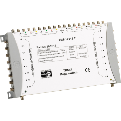 TMS 17x16T multiprepínač 17 vstupov, 16 výstupov