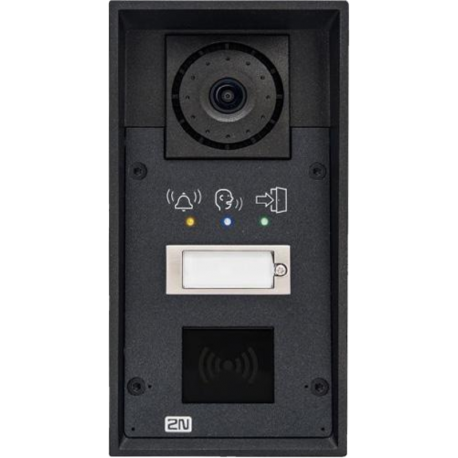 Helios IP FORCE 1 tlačítko, kamera, piktogramy a príprava pre čítačku IP dverný vrátnik
