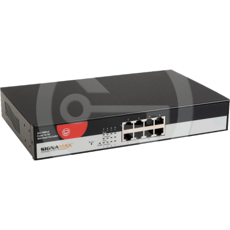 065-7508PoE Signamax WebSmart PoE desktop switch, 8-port 10/100BaseT/Tx 