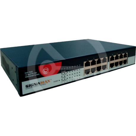 065-7532PoE Signamax WebSmart PoE rackmount switch 16-port 10/100BaseT/Tx