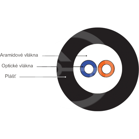 DROP1000 univerzální kabel Solarix 2vl 9/125, 3,5mm LSOH, černý, G.657A2 500m