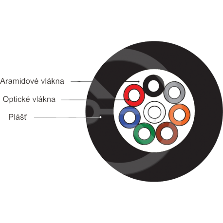 DROP1000 univerzální kabel Solarix 8vl 9/125, 3,7mm LSOH, černý, G.657A2, 500m