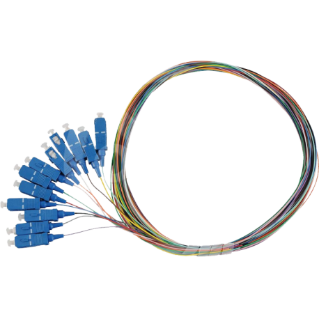 Pigtail 9/125 SCpc SM OS1 1,5m, balenie 12ks - farby SXPI-SC-PC-OS1-1,5M-12PCK