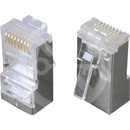 Konektor RJ45 CAT5E STP 8p8c tienený neskladaný na drôt KRJS45/5SLD